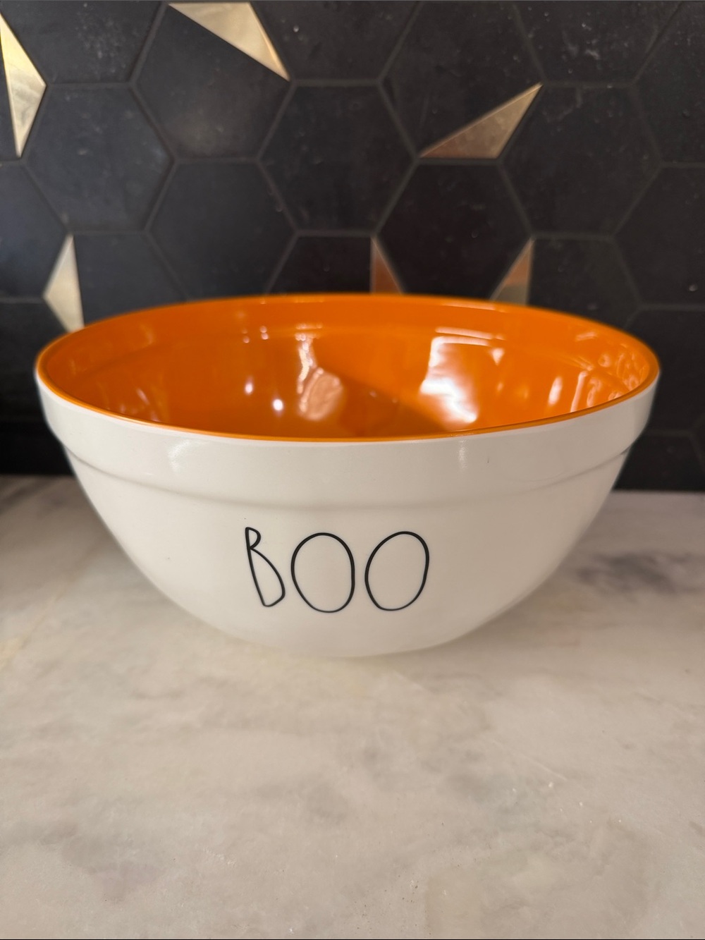 Rae Dunn Halloween Large Boo Melamine Mixing Bowl